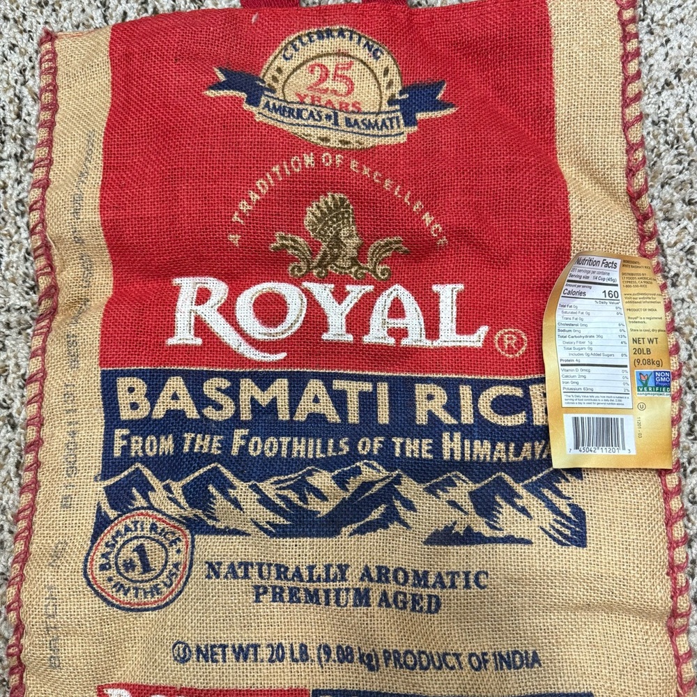 Royal Basmati Rice Burlap Tote Bag - Picture 2 of 5